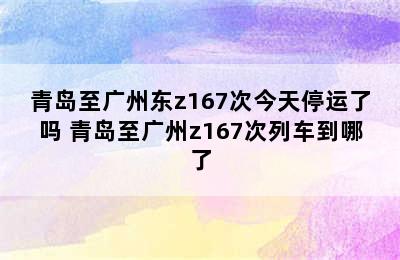 青岛至广州东z167次今天停运了吗 青岛至广州z167次列车到哪了